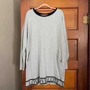 New York & Co Streetwear Sweatshirt Dress LOVE sXL